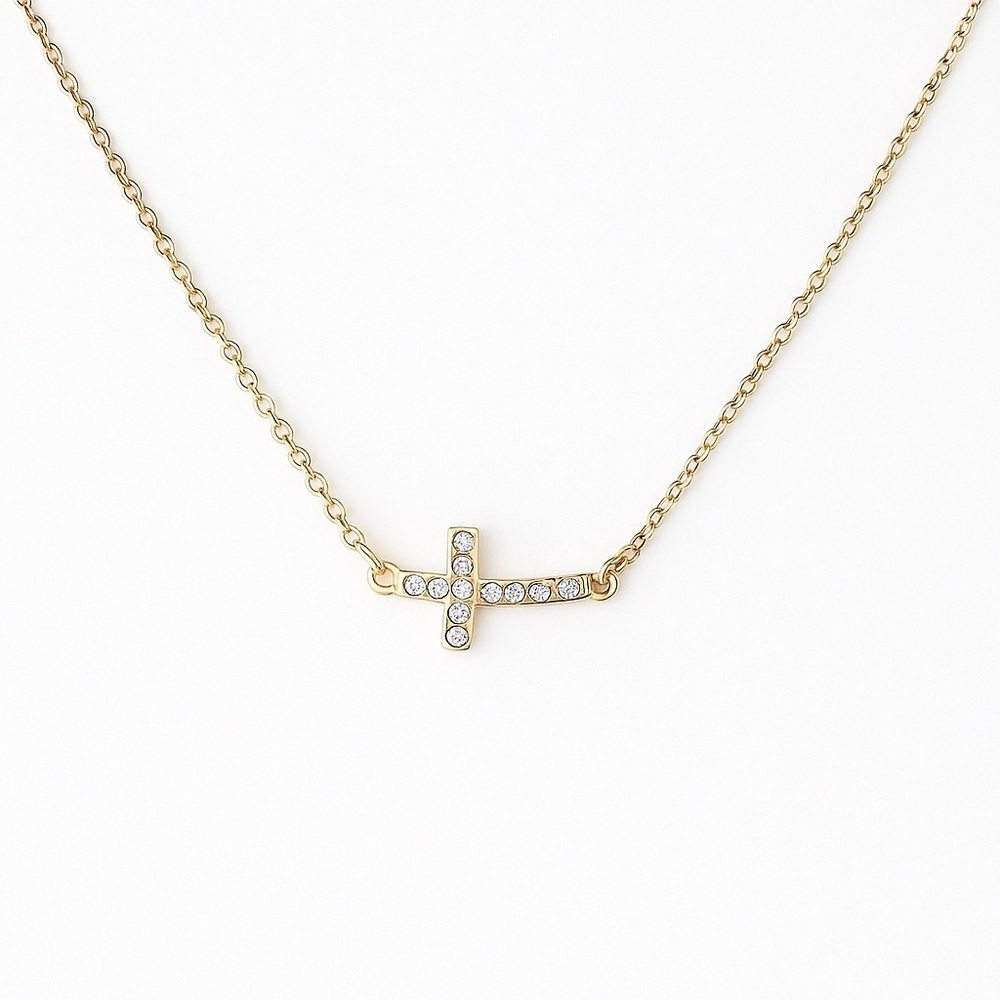 Elegant Unique Design Gold Cross Necklace